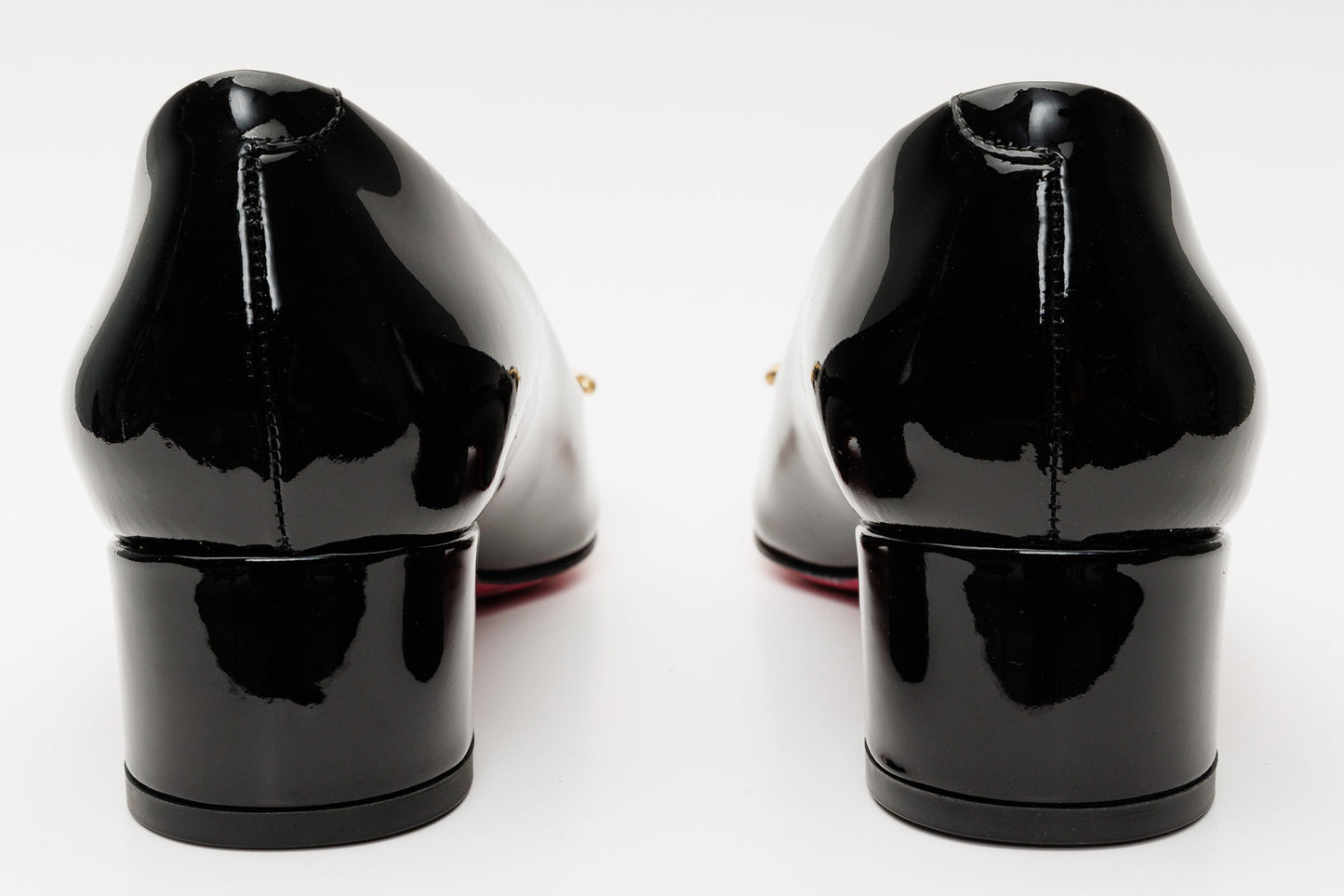 The Foggia Black Leather Block Heel Pump Women Shoe