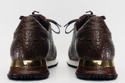 The Bomba Brown Crocodile Leather Men Sneaker