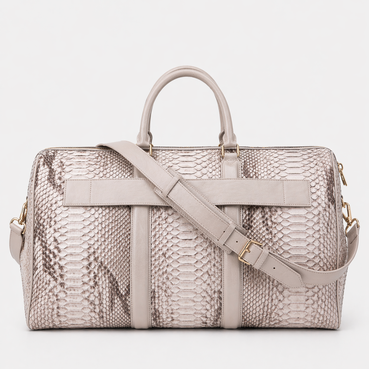 The Velar Nutural  Hand-Painted Python Leather Weekender Bag