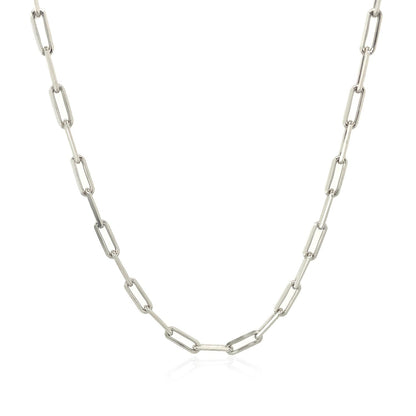 Cadena de eslabones ovalados de plata de ley con baño de rodio (2.5 mm)