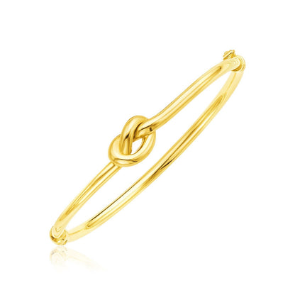 Pulsera Brazalete de Oro Amarillo de 14k con Nudo Pulido