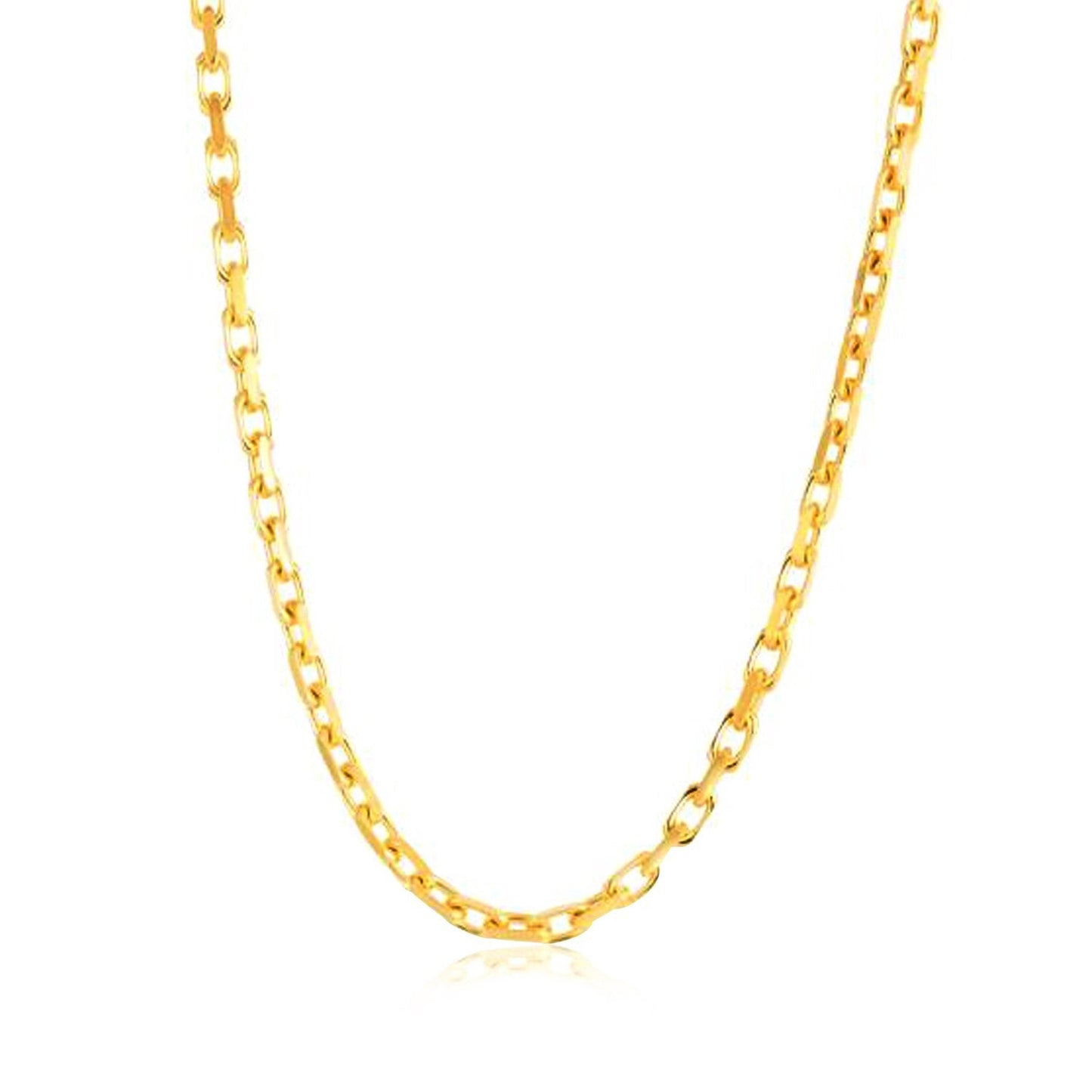 Cadena de eslabones de cable francesa de oro amarillo de 14k (2.50 mm)