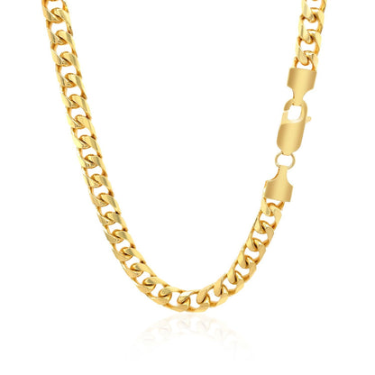 Cadena cubana Miami de oro amarillo macizo de 14k y 5.8mm