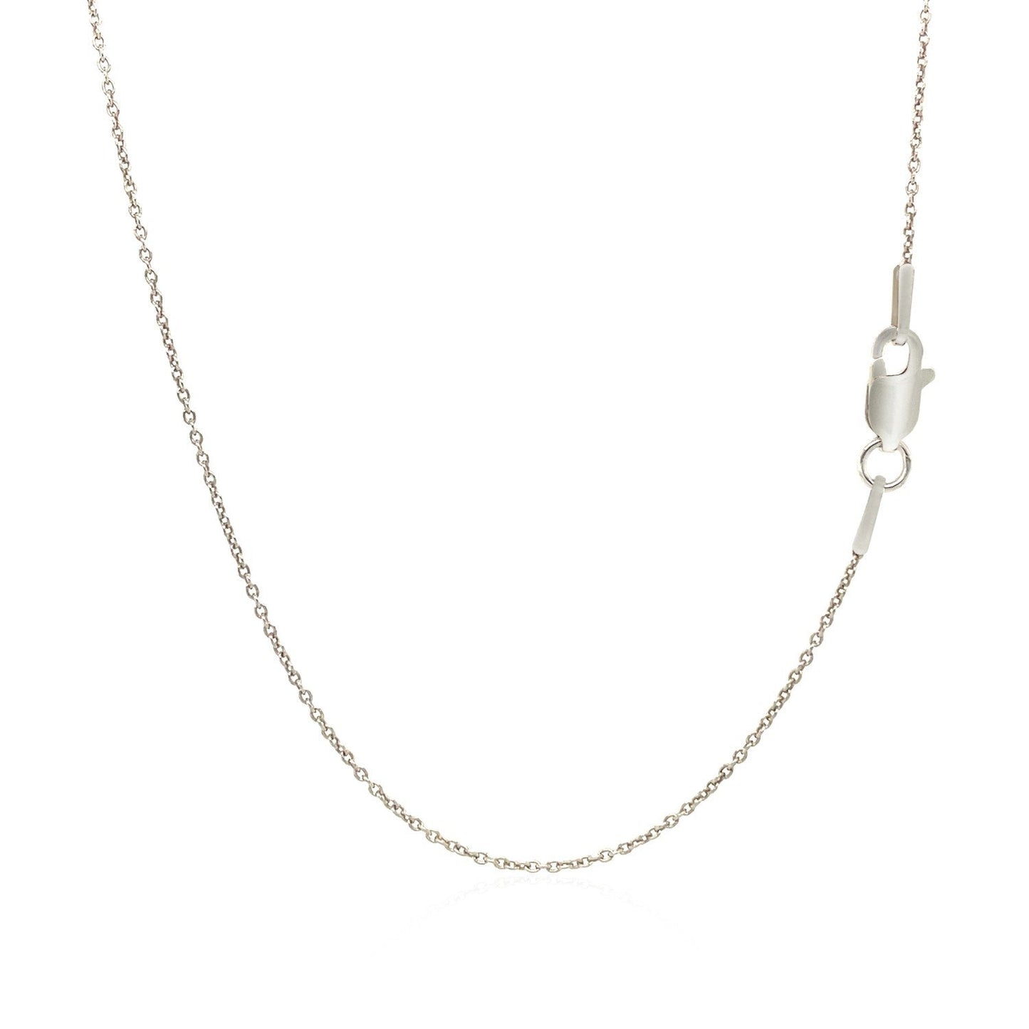 Cadena de eslabones redondos de oro blanco de 14k de 1.1mm