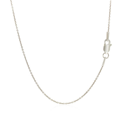 Cadena de eslabones redondos de oro blanco de 14k de 1.1mm