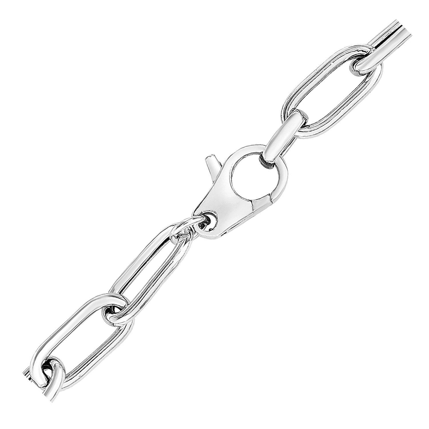 Pulsera de cadena de eslabones anchos de plata de ley
