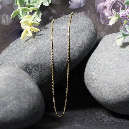 Cadena clásica de oro amarillo de 14k de 1.0mm