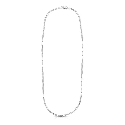 Cadena de plata esterlina con baño de rodio, diseño de clip (3.0 mm)