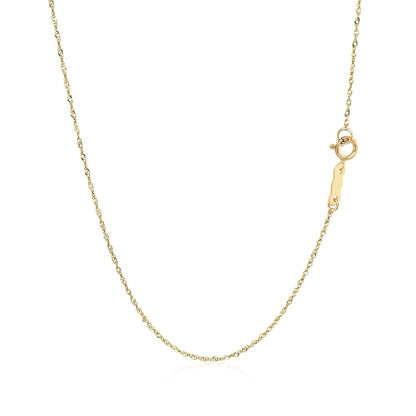 Cadena Singapur de oro amarillo de 14k de 0.8mm