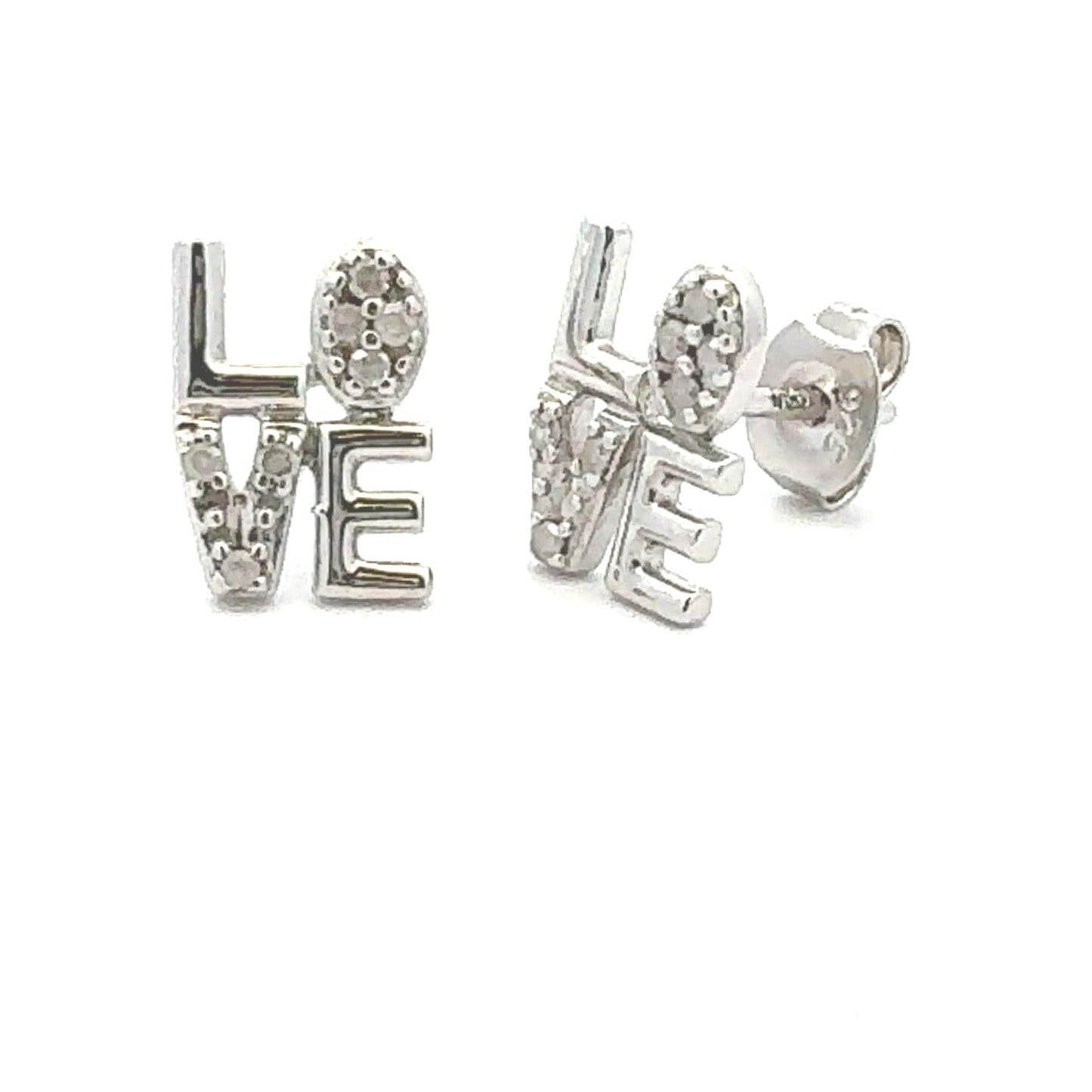 Pendientes de Plata de Ley con Diamantes de 0,03 ct