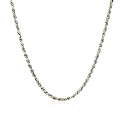Cadena estilo cuerda de plata de ley de 1,8 mm con corte de diamante