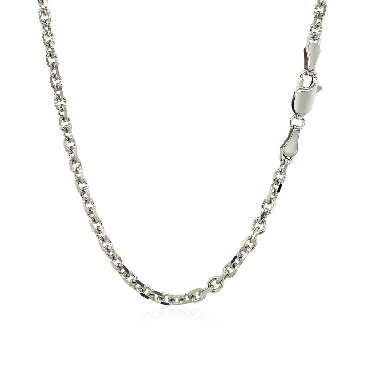 Cadena de eslabones de cable con corte de diamante de oro blanco de 14k (2.90 mm)