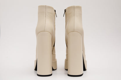The Latino Cream Leather High Heel Women Boot Final Sale!