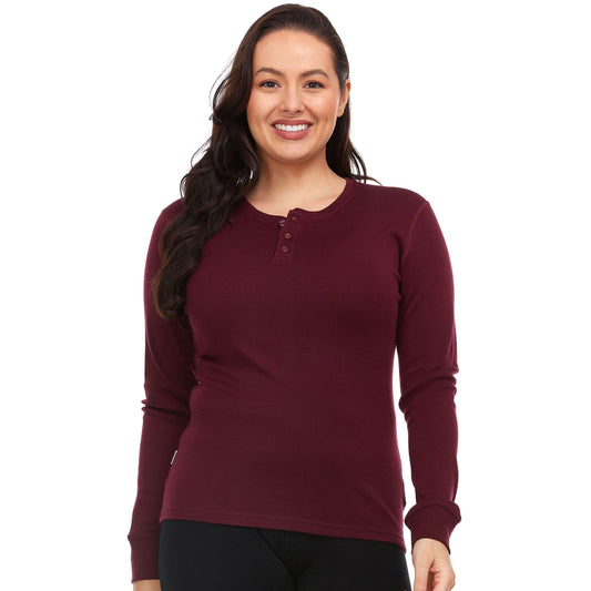 Midweight - Women's Long Sleeve Henley 100% Merino Wool - My Men's Shop