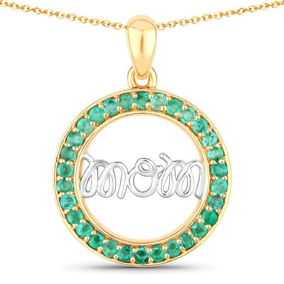 Colgante de plata de ley .925 con esmeralda auténtica de 0.54 quilates