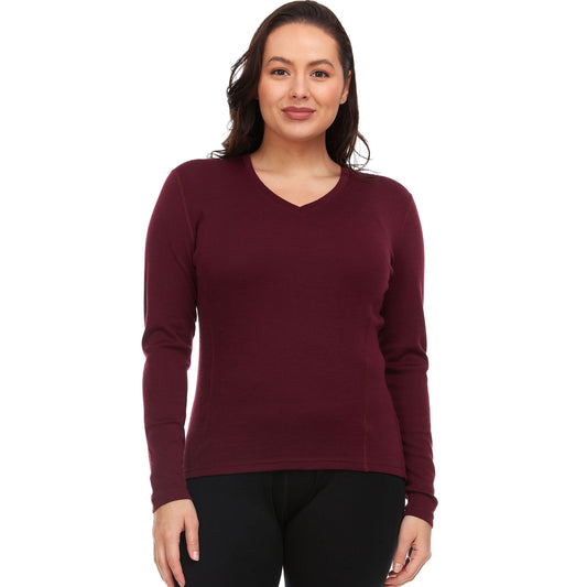 Midweight - Women's Long Sleeve V-Neck Sweater 100% Merino Wool - My Men's Shop