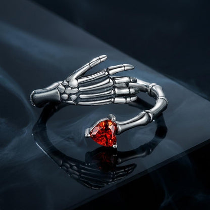 Anillo de plata de ley 925 oxidada con circonitas cúbicas y engaste pavé