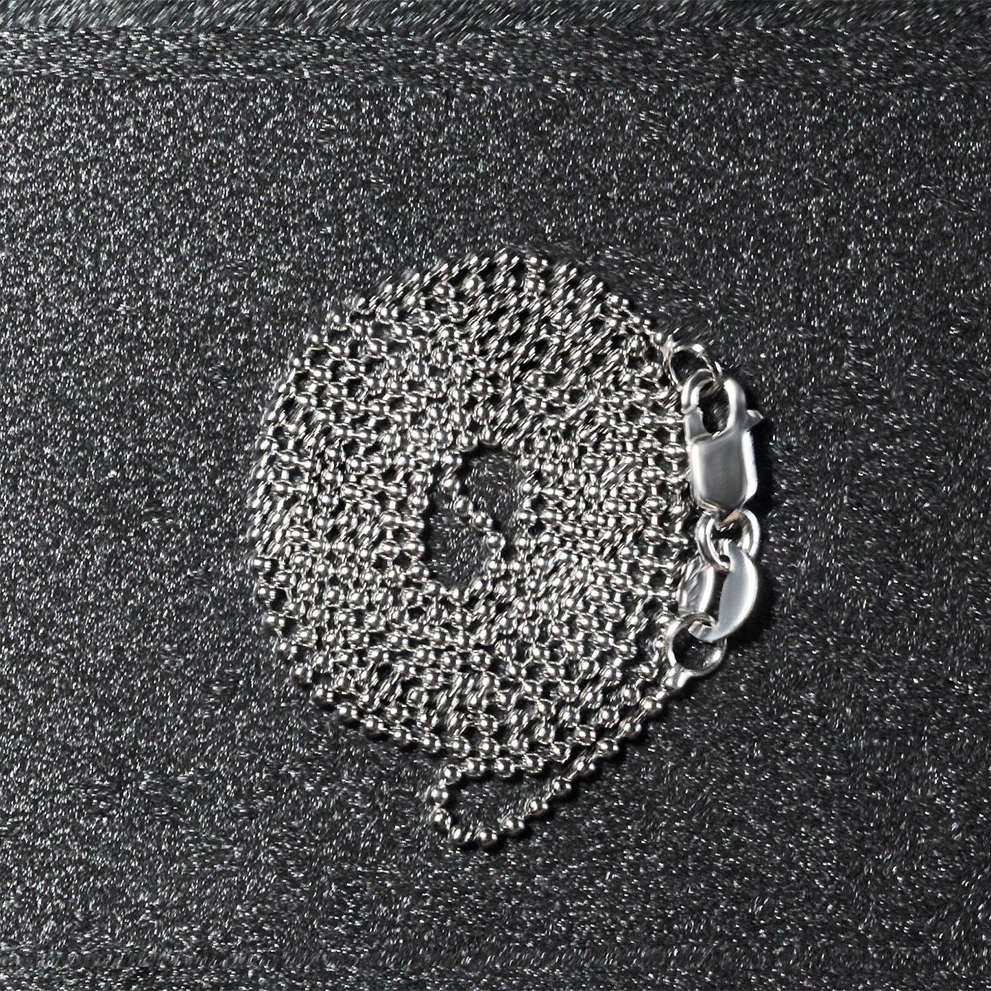 Cadena de bolas de oro blanco de 14k de 1.0mm