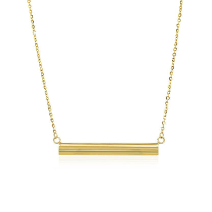 Cadena de oro amarillo de 14k con barra plana brillante