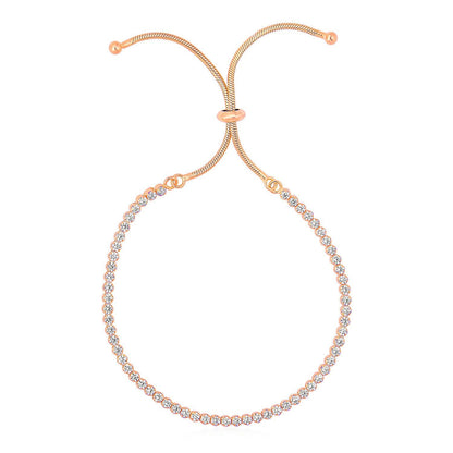 Pulsera ajustable estilo tenis con circonita cúbica en plata de ley