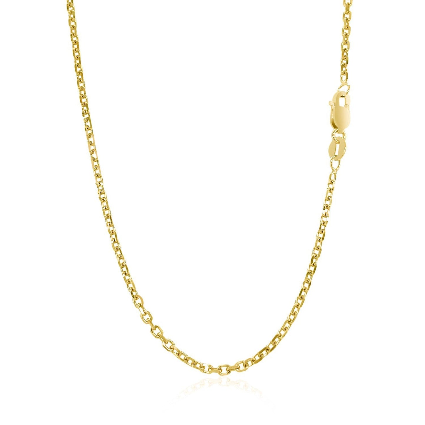 Cadena de Eslabones de Cable de Oro Amarillo de 14k con Corte de Diamante de 1.8mm