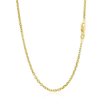 Cadena de Eslabones de Cable de Oro Amarillo de 14k con Corte de Diamante de 1.8mm