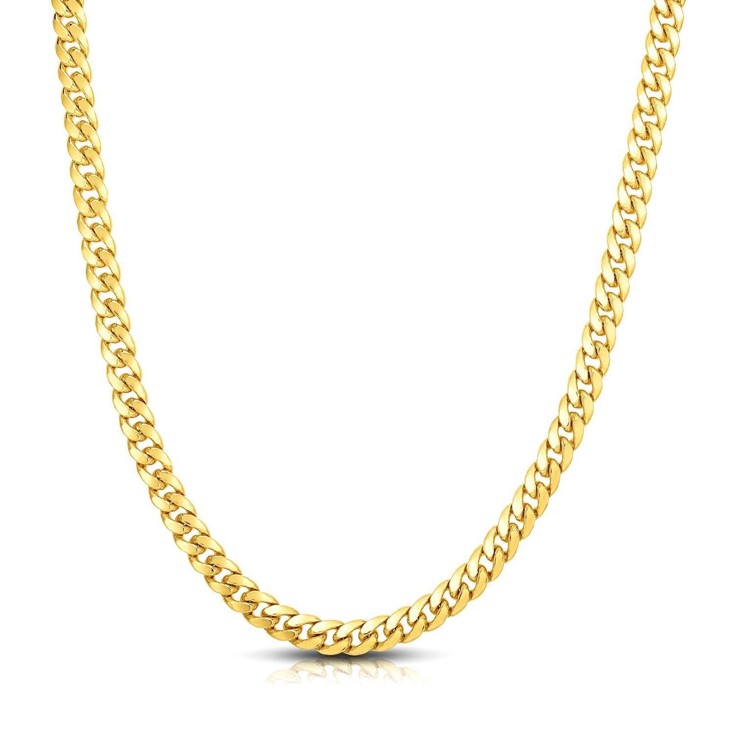 Cadena de oro amarillo macizo de 10k Miami Cuban clásica de 7.1mm