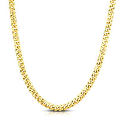 Cadena de oro amarillo macizo de 10k Miami Cuban clásica de 7.1mm