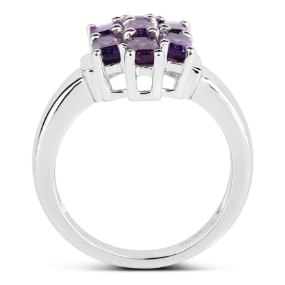 Anillo de plata de ley .925 con amatista genuina de 2.80 quilates