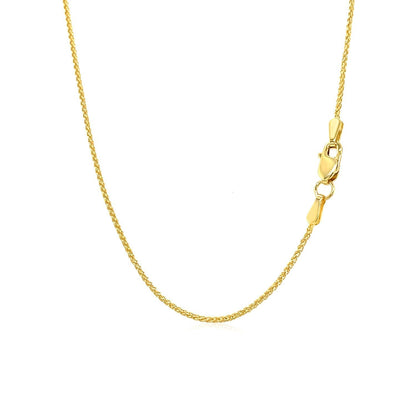 Cadena de trigo redonda de oro amarillo de 14k de 1,0mm