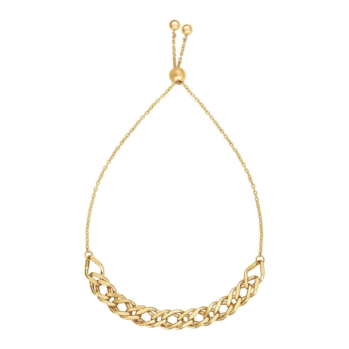 Pulsera de cadena ajustable en oro amarillo de 14k