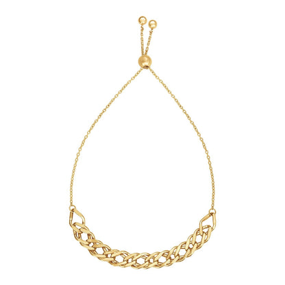 Pulsera de cadena ajustable en oro amarillo de 14k