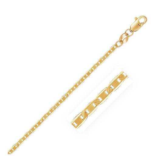 Tobillera de Eslabones Marineros de Oro Amarillo de 10k 1.7mm