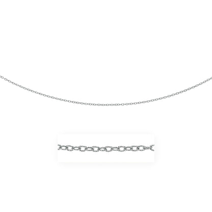 Cadena de oro blanco de 14k de 2.5mm con eslabones texturizados