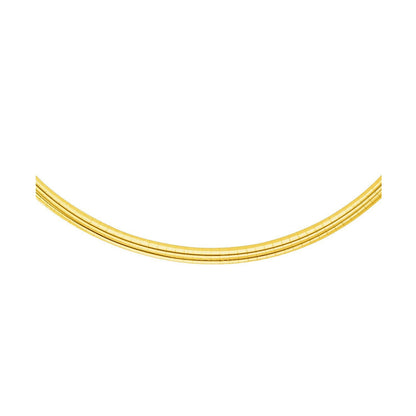Cadena de oro amarillo de 14k con diseño clásico Omega (4 mm)