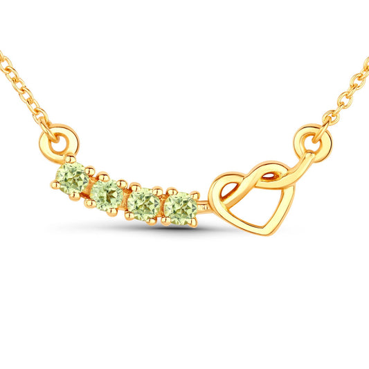 Collar de plata de ley .925 con peridoto auténtico de 0,28 quilates