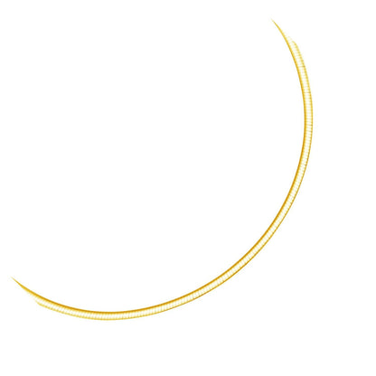 Collar Omega Reversible de Oro de Dos Tonos de 3.0 mm y 14k
