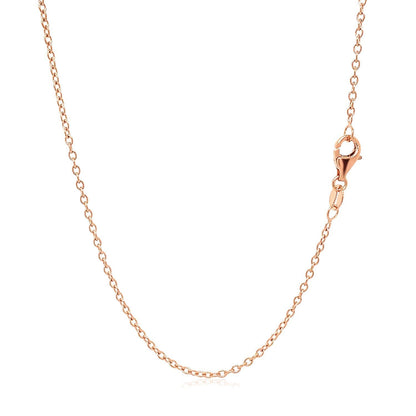 Cadena de eslabones ovalados redondos de oro rosa de 18k de 1.5mm