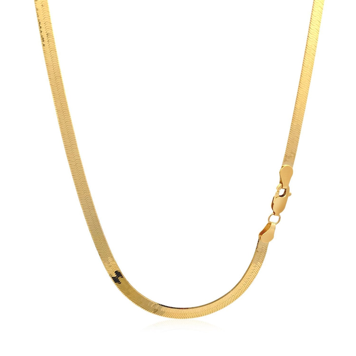 Cadena de espiga súper flexible de oro amarillo de 14k y 4,0 mm