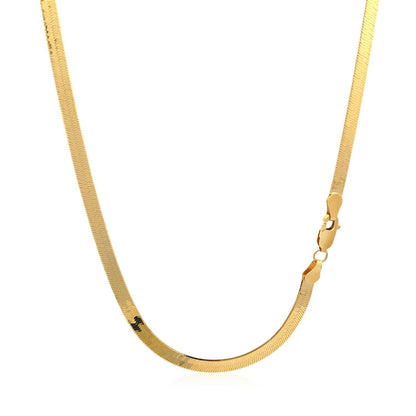 Cadena de espiga súper flexible de oro amarillo de 14k y 4,0 mm