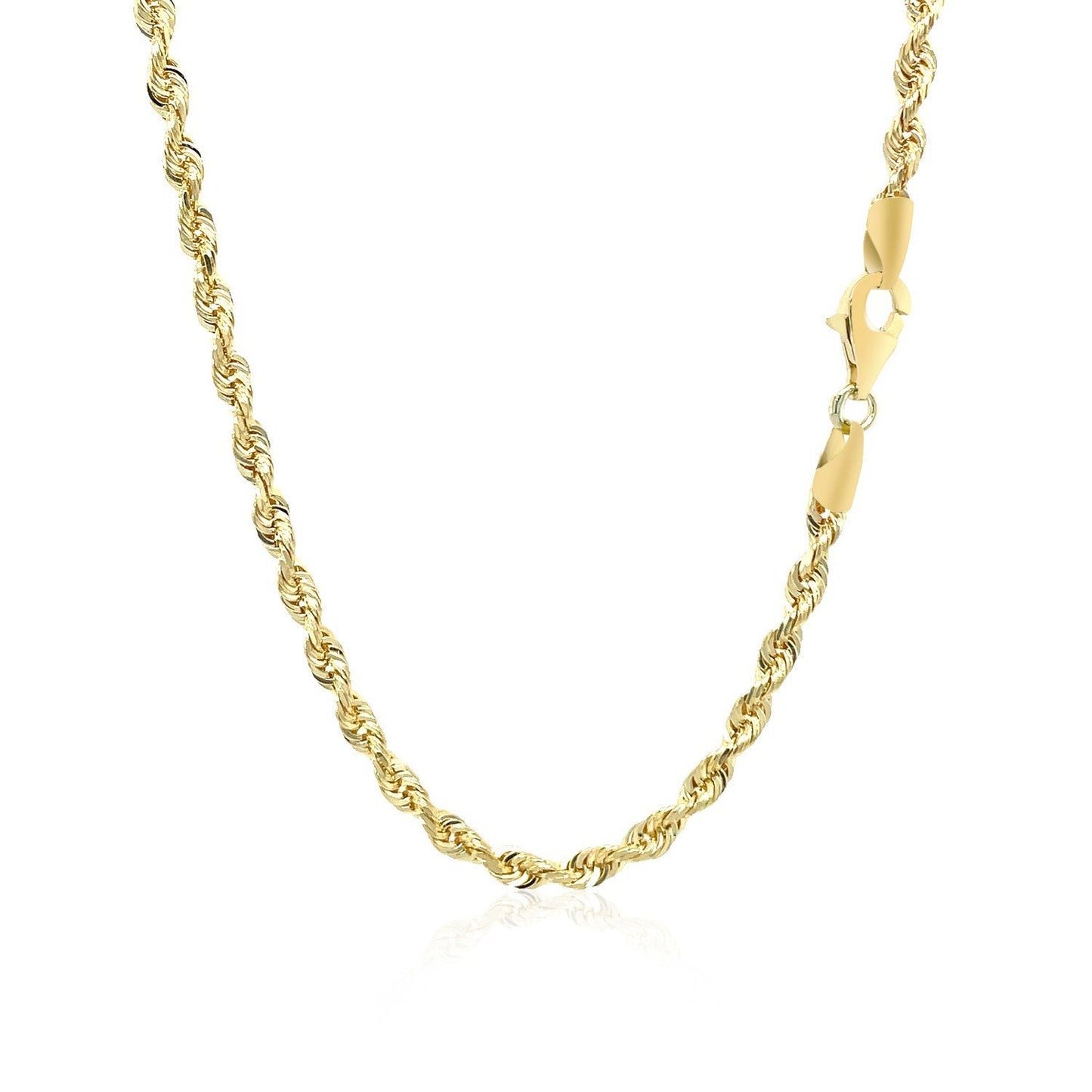 Cadena de oro amarillo macizo de 10k de 3.0mm con corte diamante