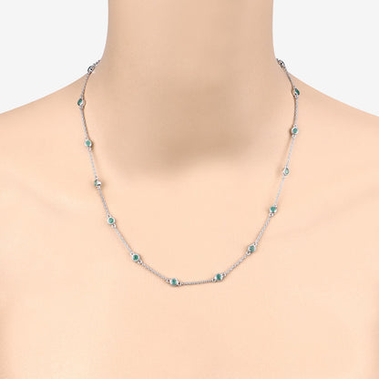 Collar de plata de ley .925 con esmeralda auténtica de 1.80 quilates