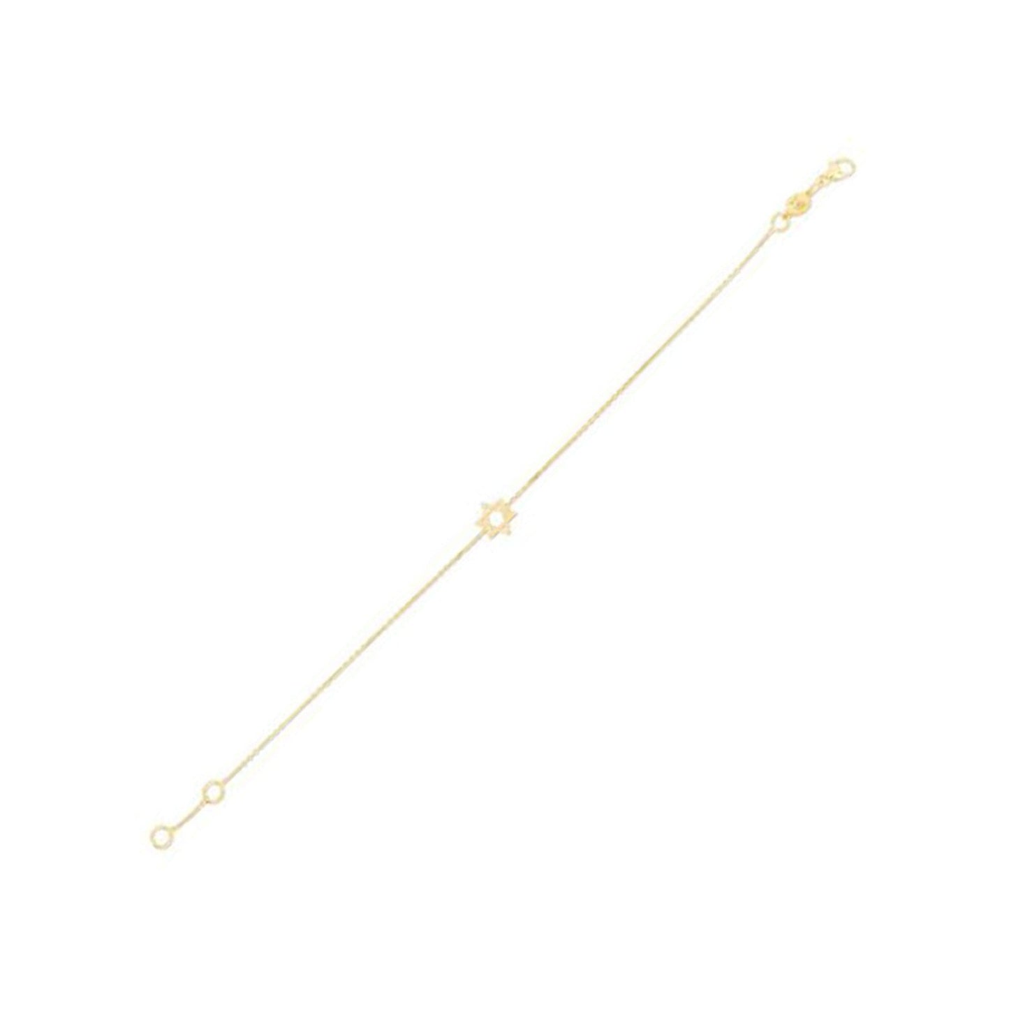 Pulsera de Oro Amarillo de 14k con Estrella de David