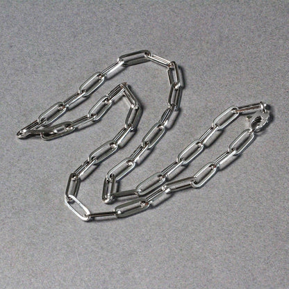 Cadena de eslabones ovalados gruesa de oro blanco de 14k (4.2 mm)