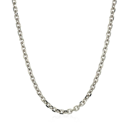Cadena de eslabones de cable con corte de diamante de oro blanco de 14k (2.90 mm)