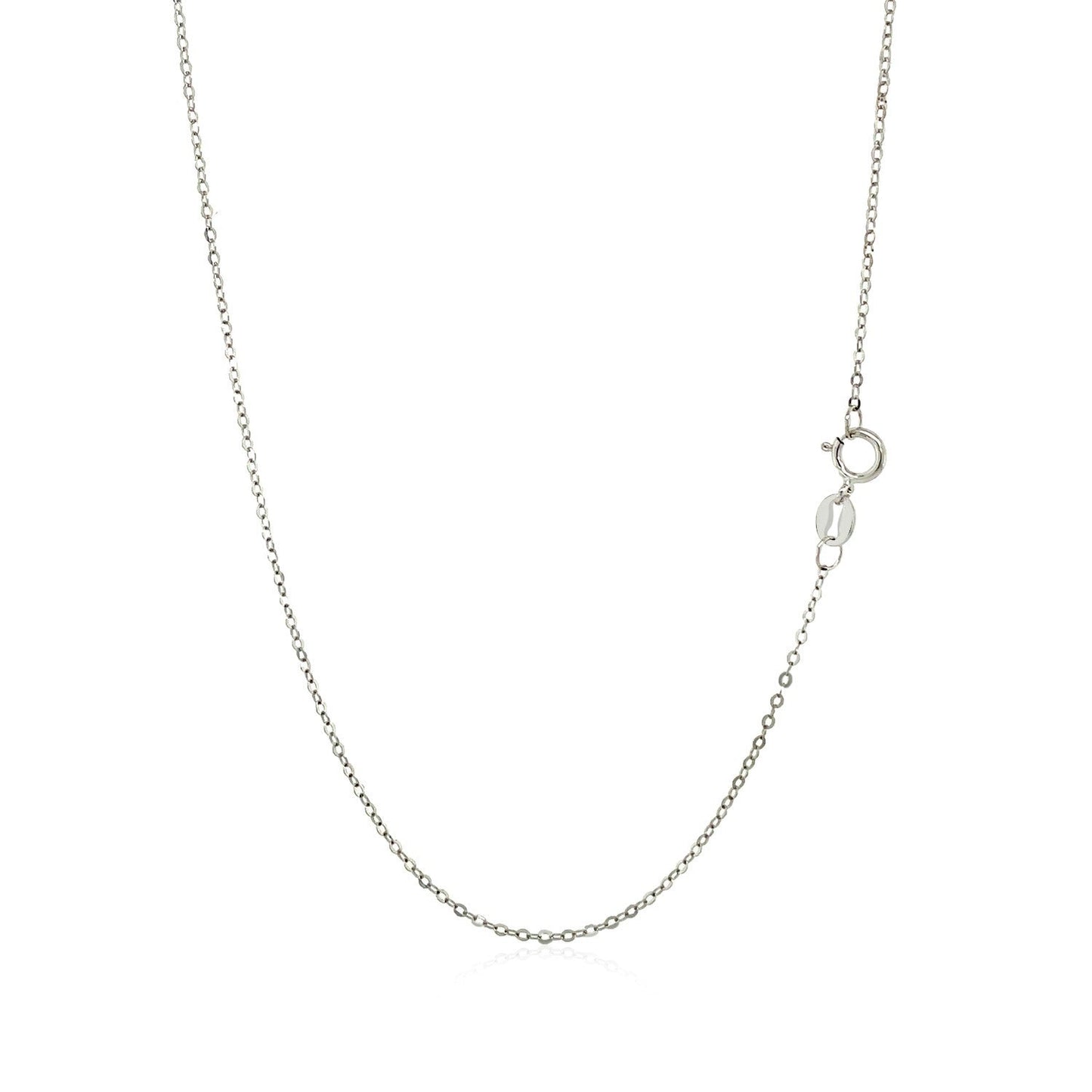 Collar mini corazón pulido de oro blanco de 14k