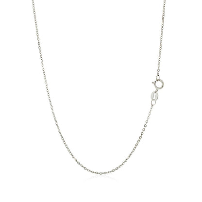 Collar mini corazón pulido de oro blanco de 14k