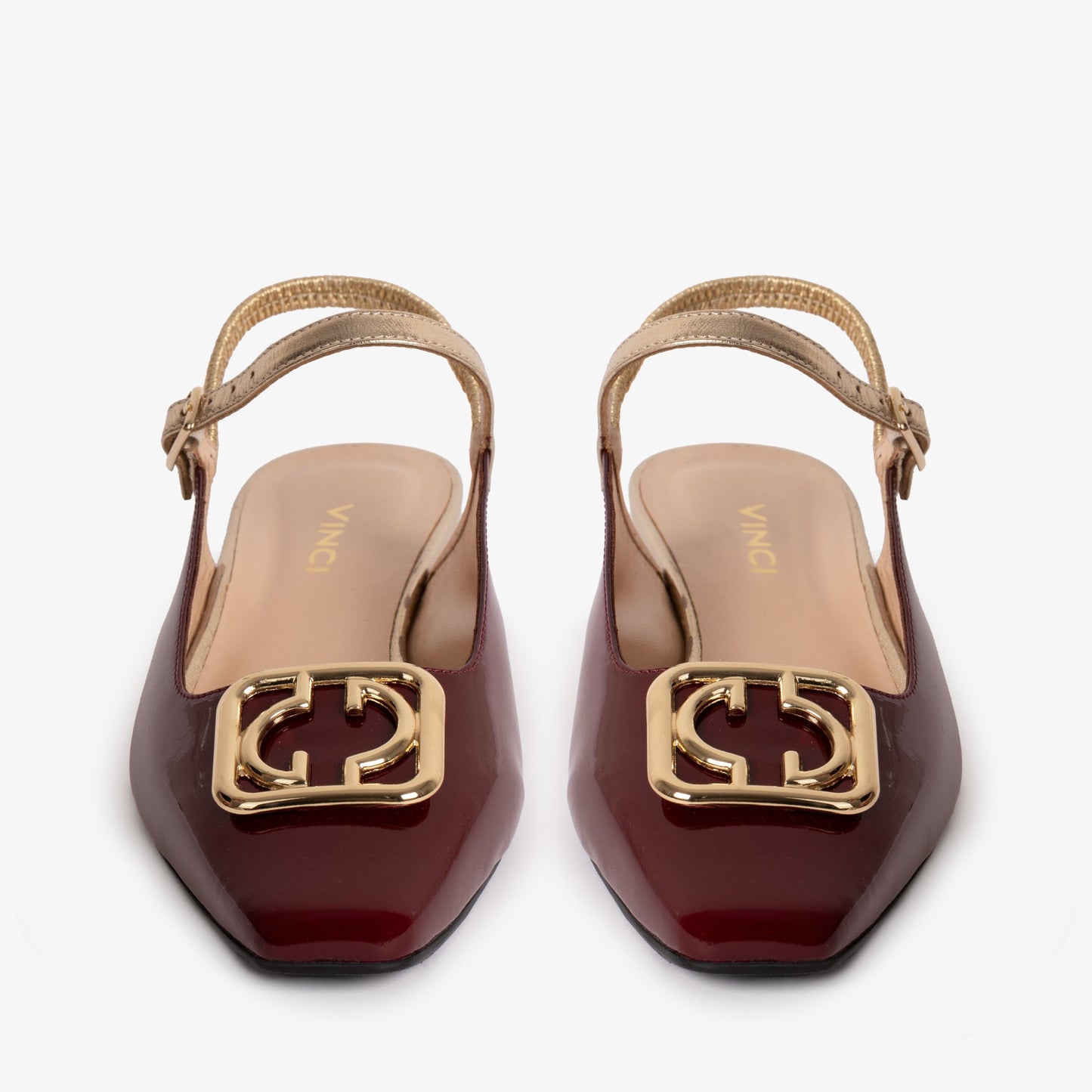 The Rosalinda Burgundy Patent Leather Women Flat Slingback Sandal