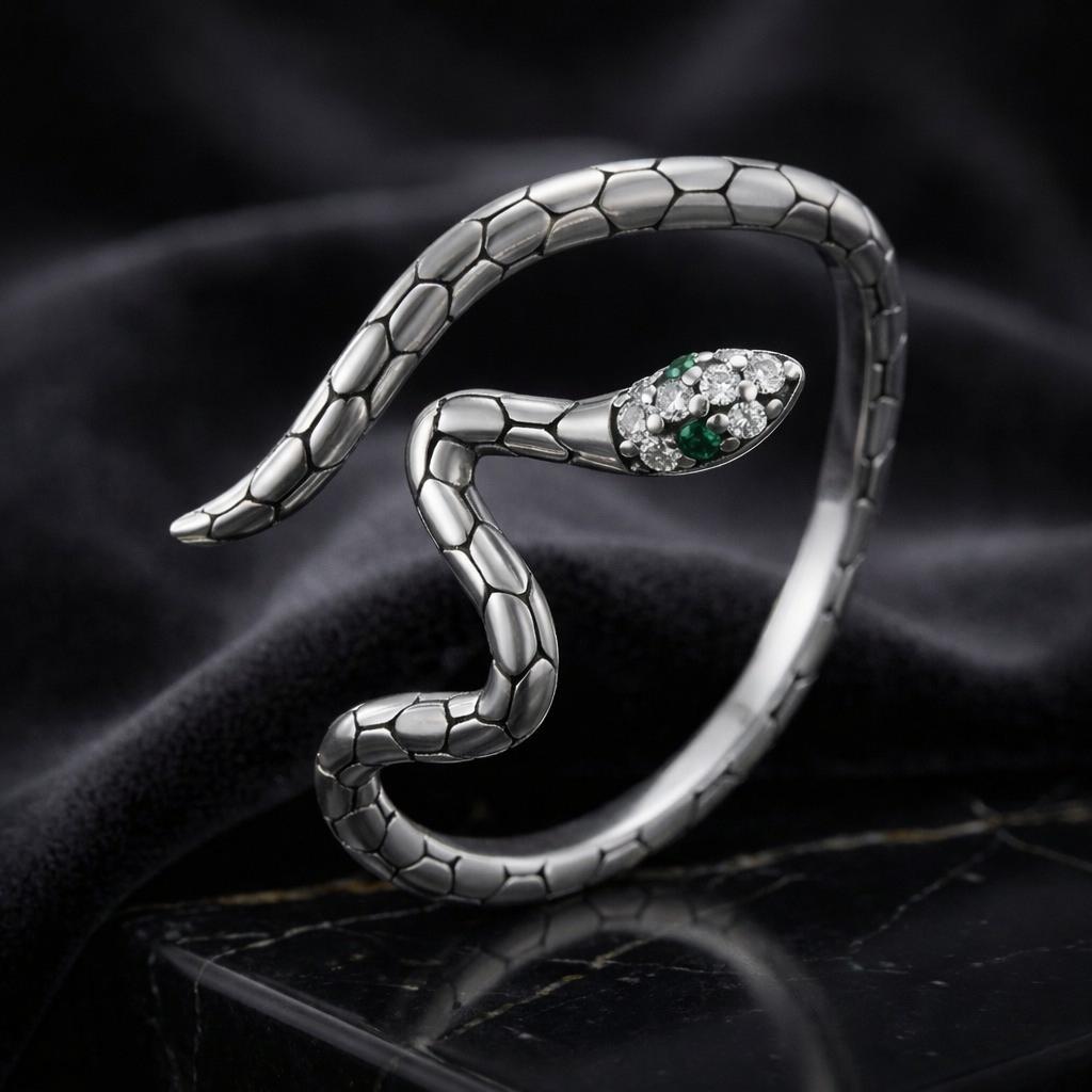 Anillo de plata de ley 925 con pavé de circonitas, de plata oxidada para mujer