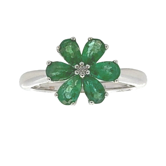 Anillo de Circón Esmeralda de 1.14 ct Plata de Ley